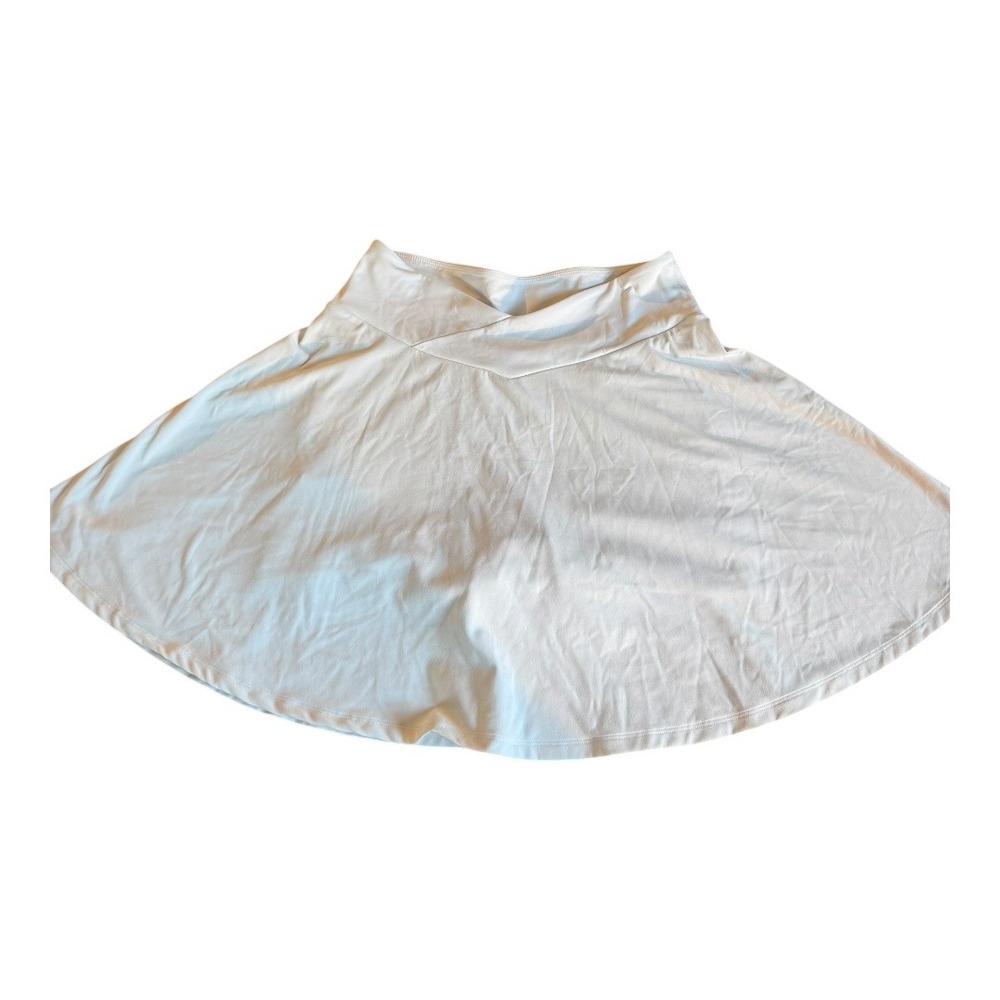 Fabletics White Athletic Skirt Pleated Built-in Shorts Pockets‎ Women's Size M
